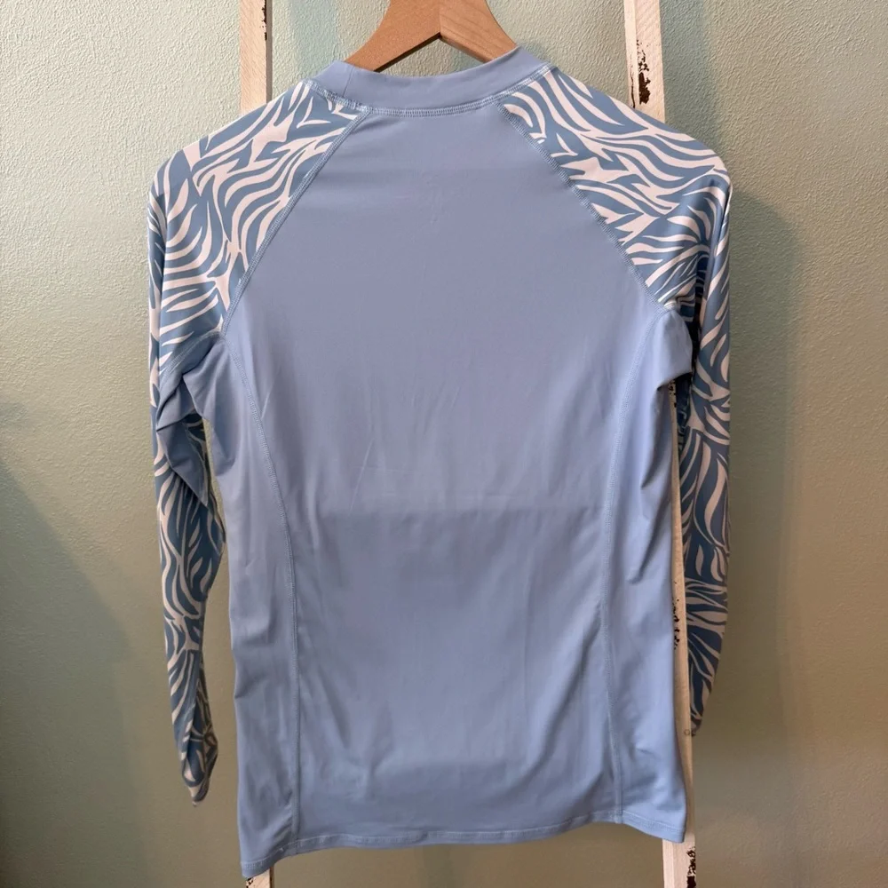 Kai Kanani Girls UPF 50 Swim Rash Guard Long Sleeve Size XL Light Blue